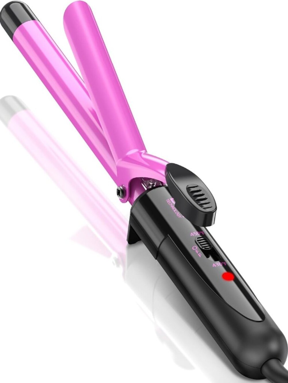 3/4 Inch Ceramic Curling Iron for Short Hair - 19mm Curling Wand for Beach Waves